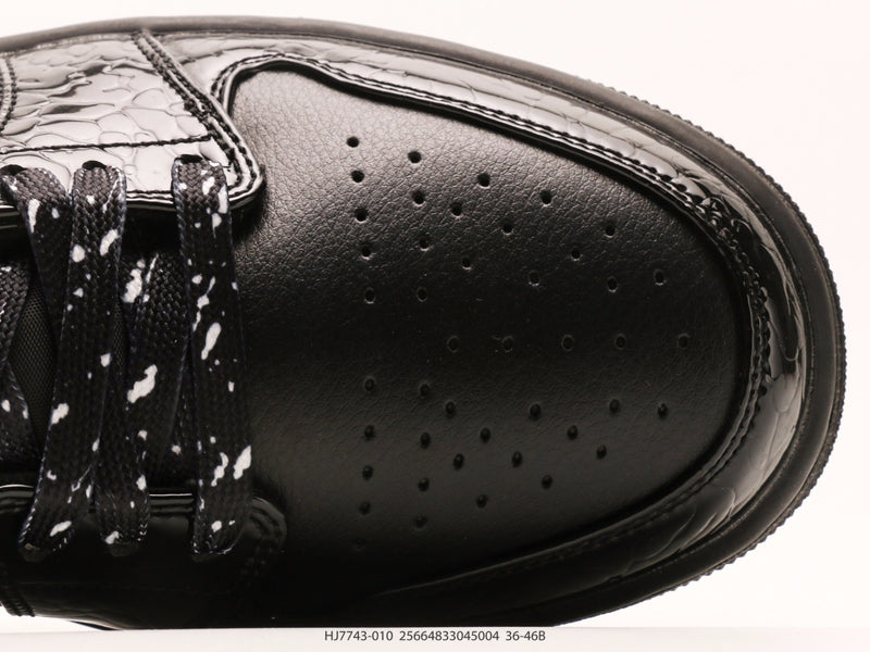 حذاء جوردان 1 منخفض أسود من جلد التمساح