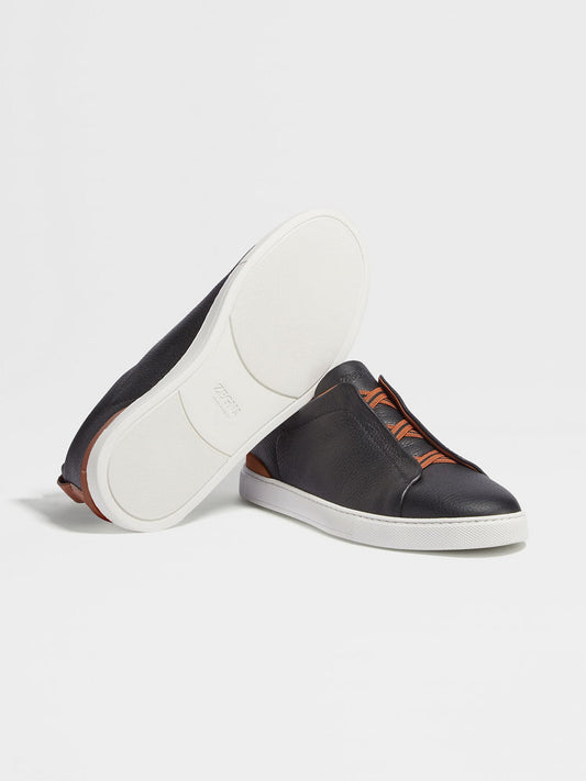 BLACK DEERSKIN TRIPLE STITCH™ SNEAKERS