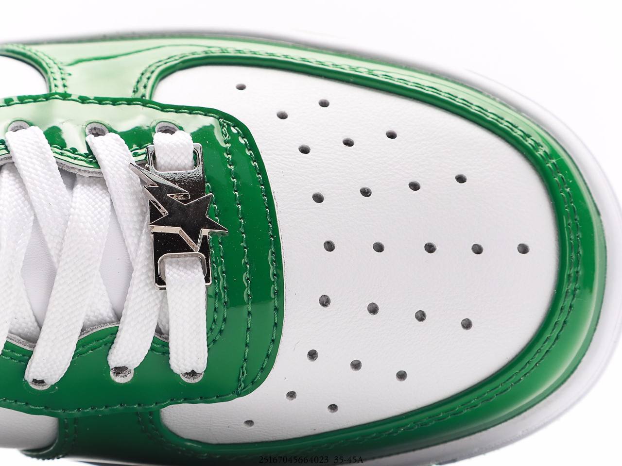 A Bathing Ape Bape Sta Low Patent Leather Green White