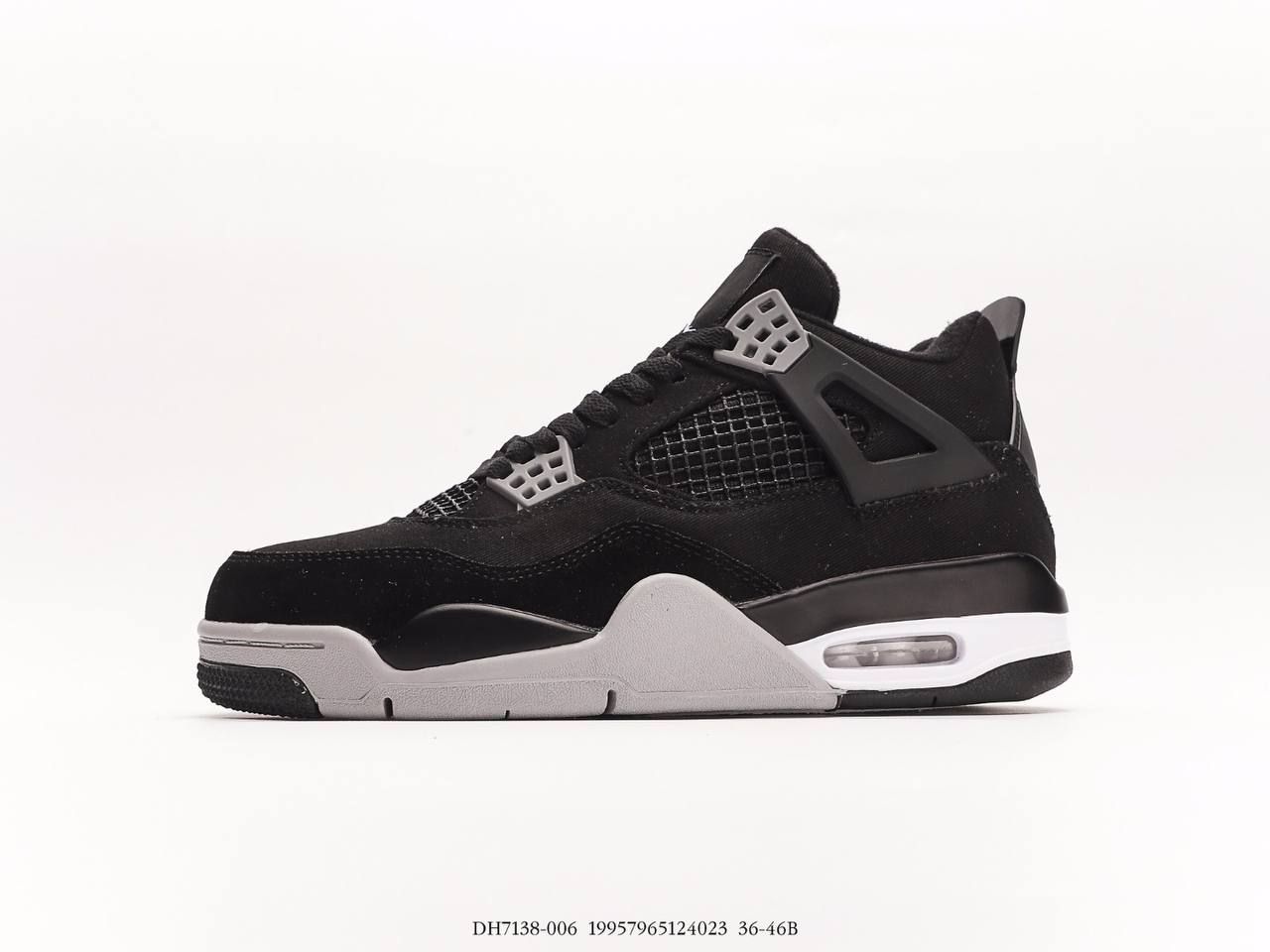 Jordan 4 Retro Black Canvas (GS)