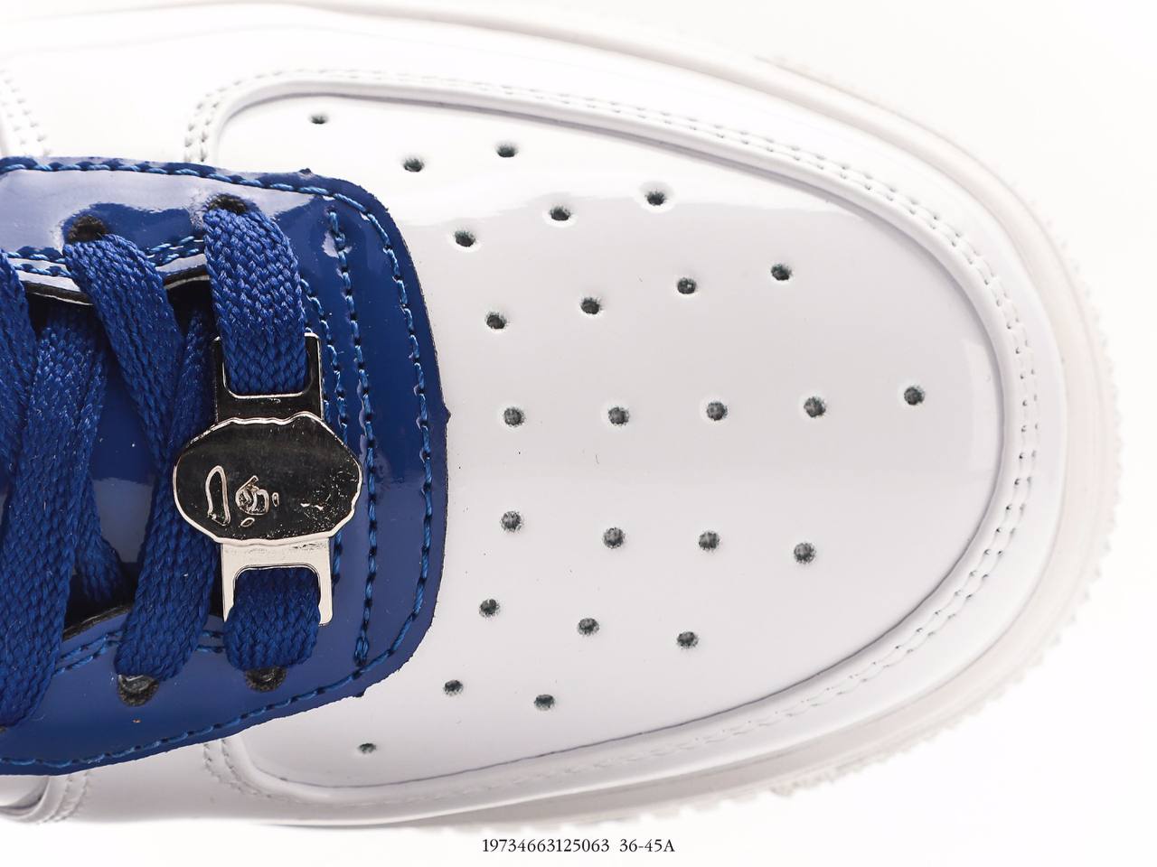 A Bathing Ape Bape Sta Patent Leather White Blue