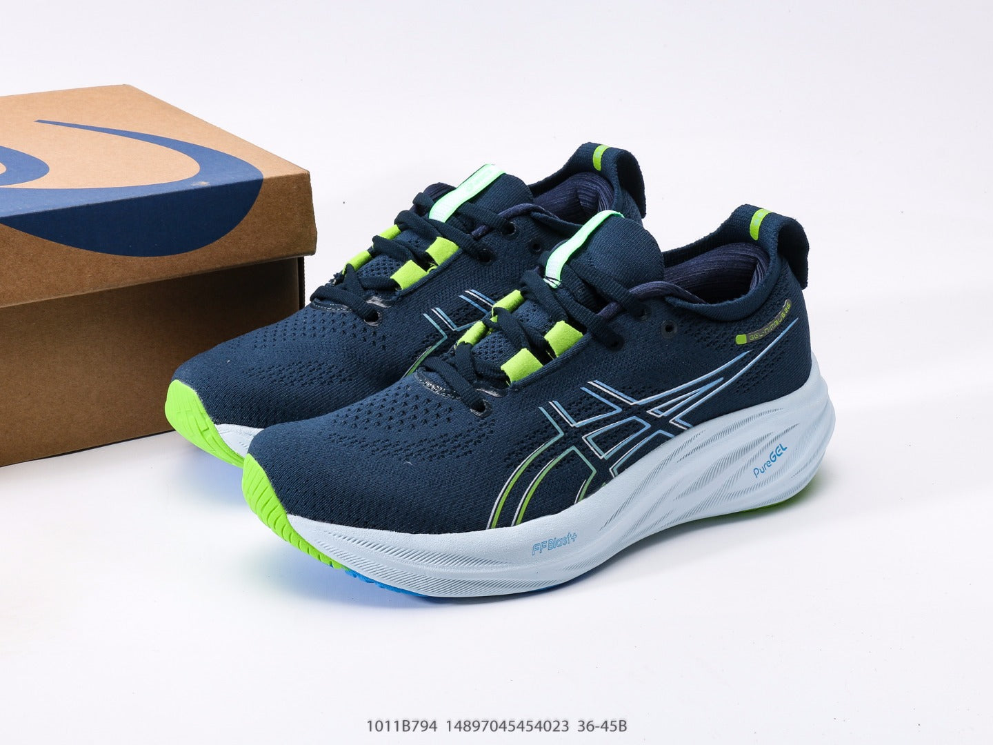 Asics Nimbus 26 blue electric lime