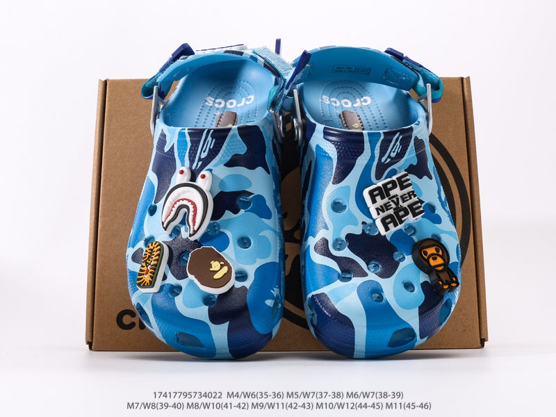 Crocs Classic Clog A Bathing Ape ABC Camo Blue