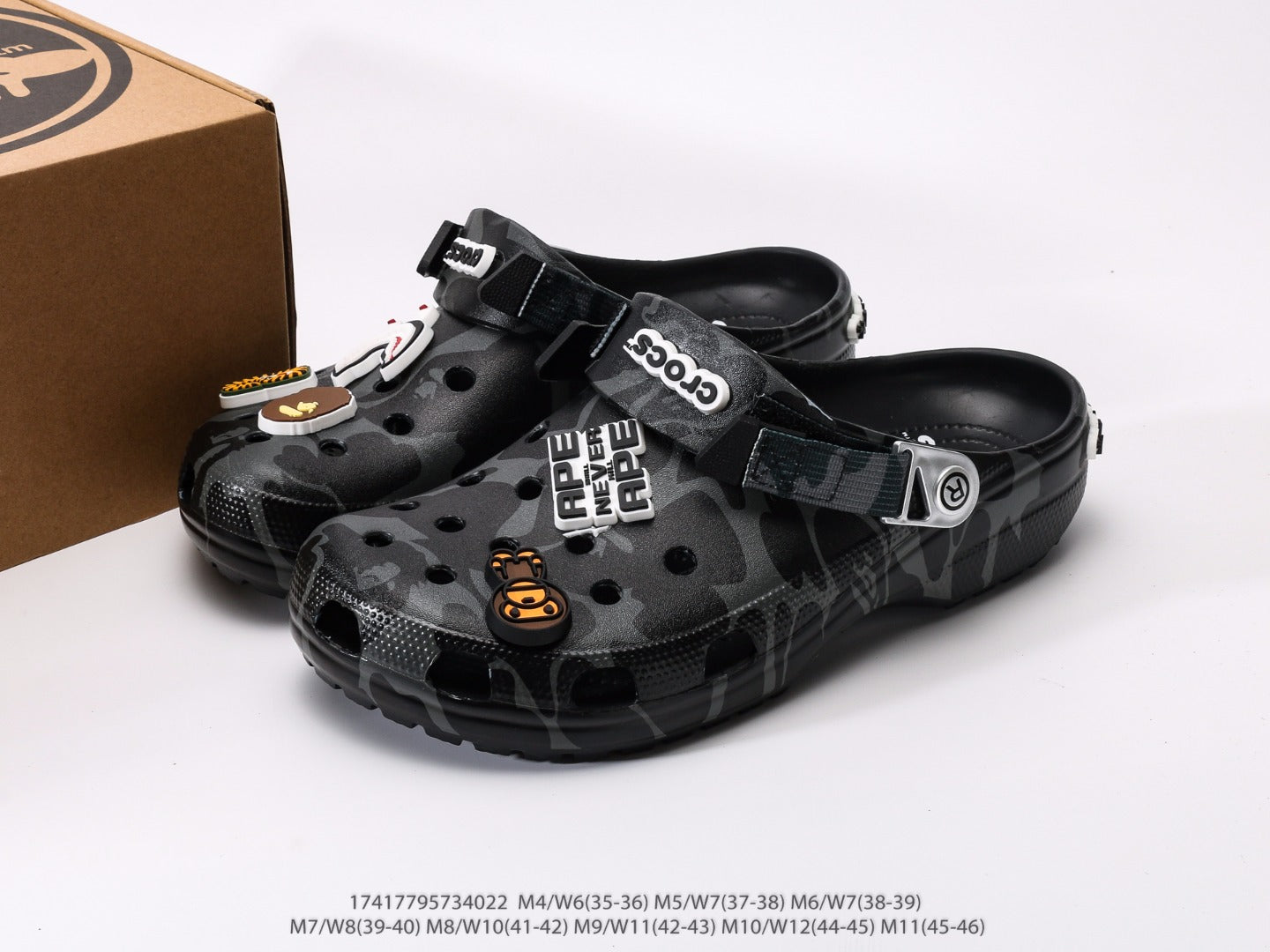 Crocs Classic Clog A Bathing Ape ABC Camo Black