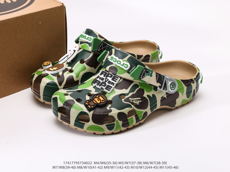 Crocs Classic Clog A Bathing Ape ABC Camo Green