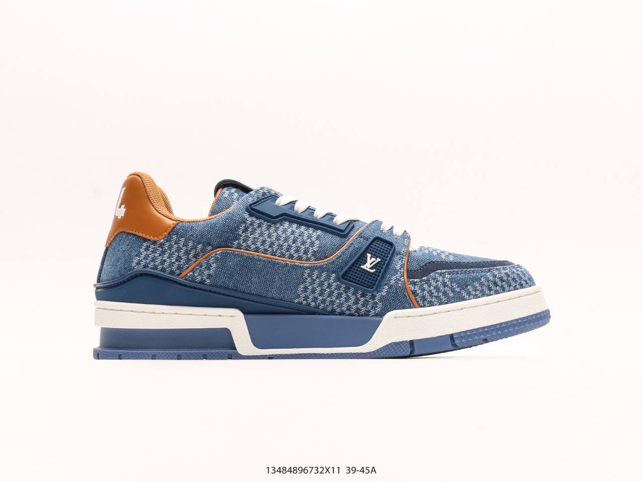 LV trainer  Blue Damier 3D Denim