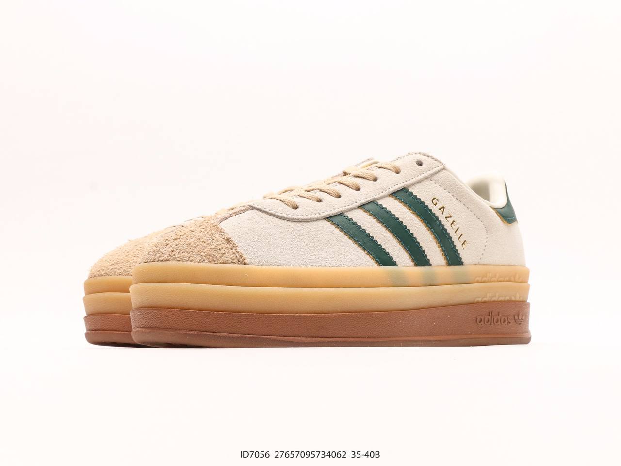 Adidas Gazelle Bold Magic Beige Collegiate Green