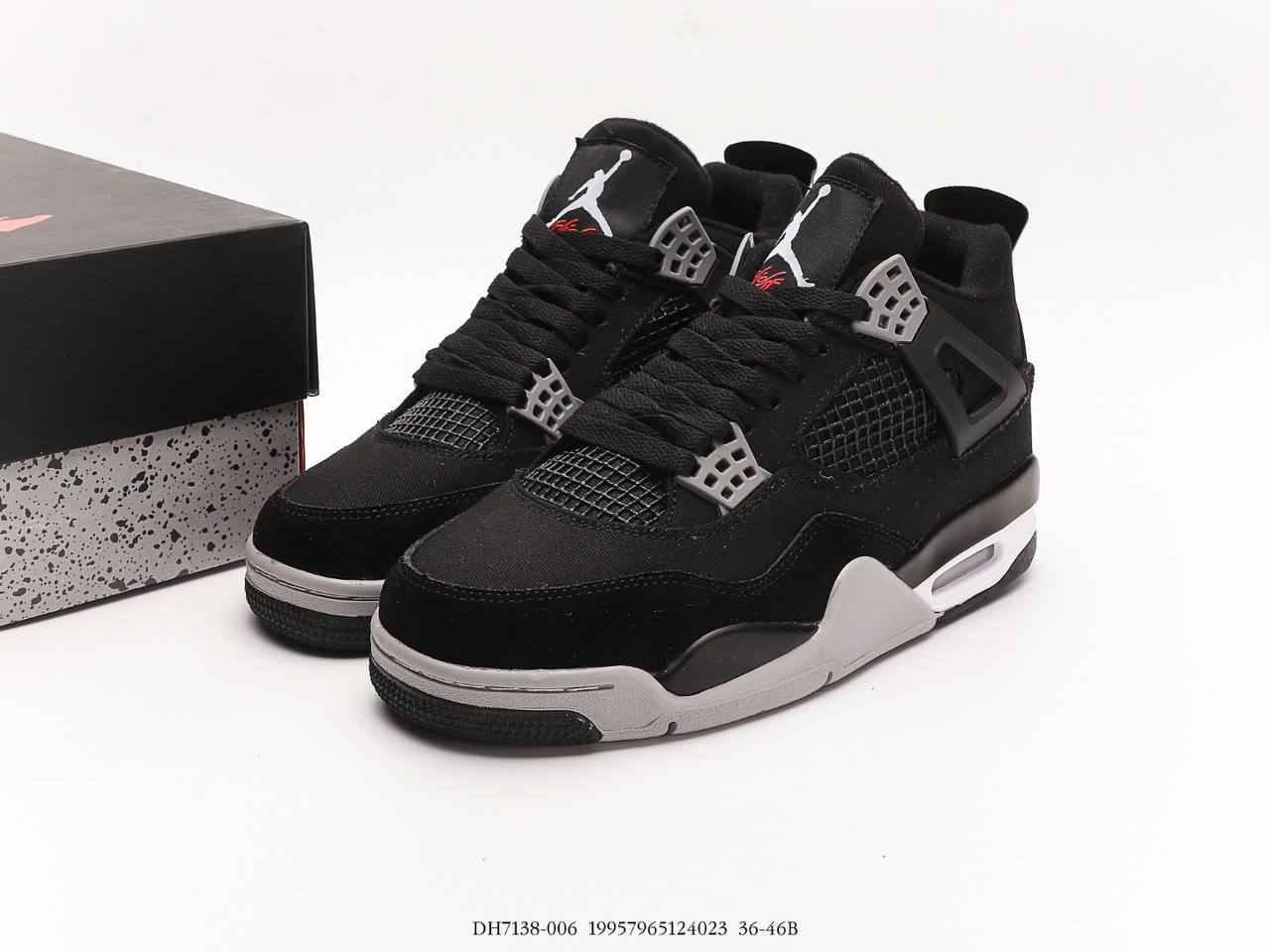 Jordan 4 Retro Black Canvas (GS)