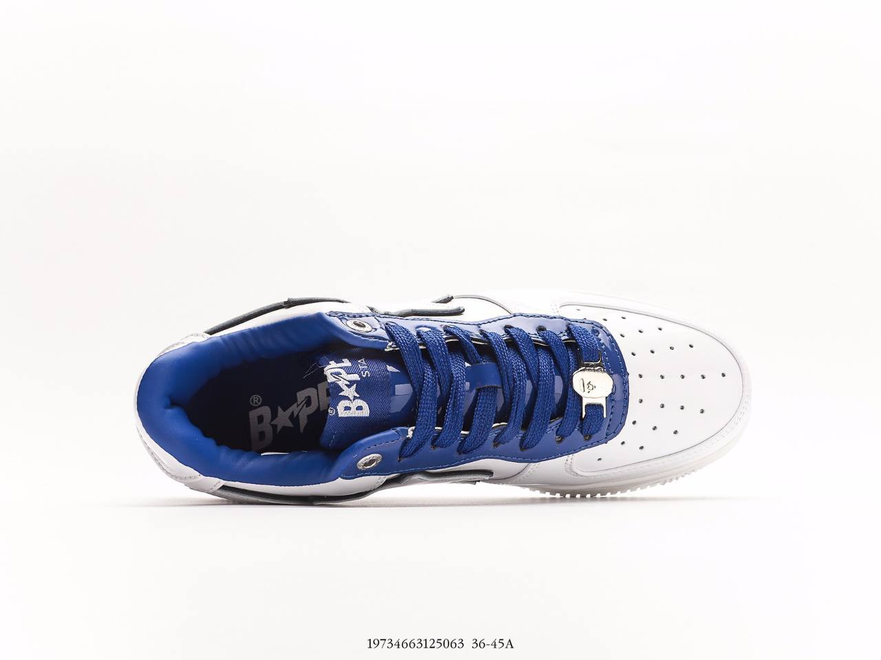 A Bathing Ape Bape Sta Patent Leather White Blue