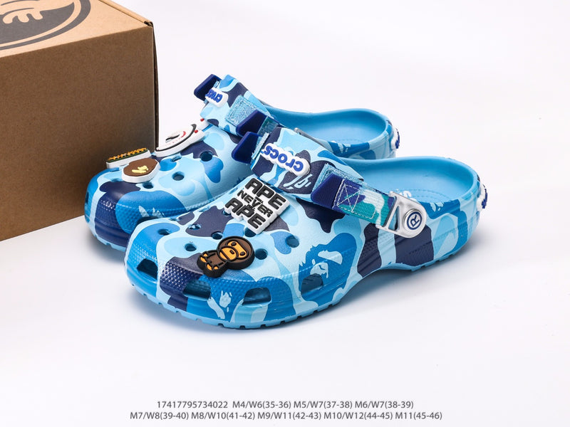 Crocs Classic Clog A Bathing Ape ABC Camo Blue