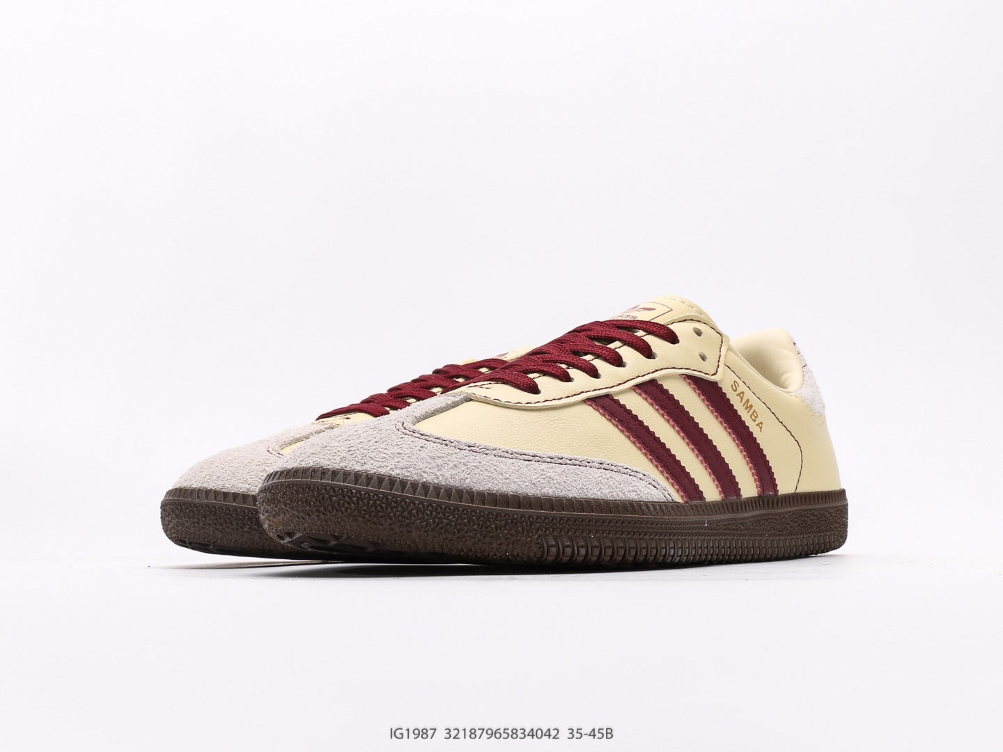 Adidas Samba OG Wonder White Maroon