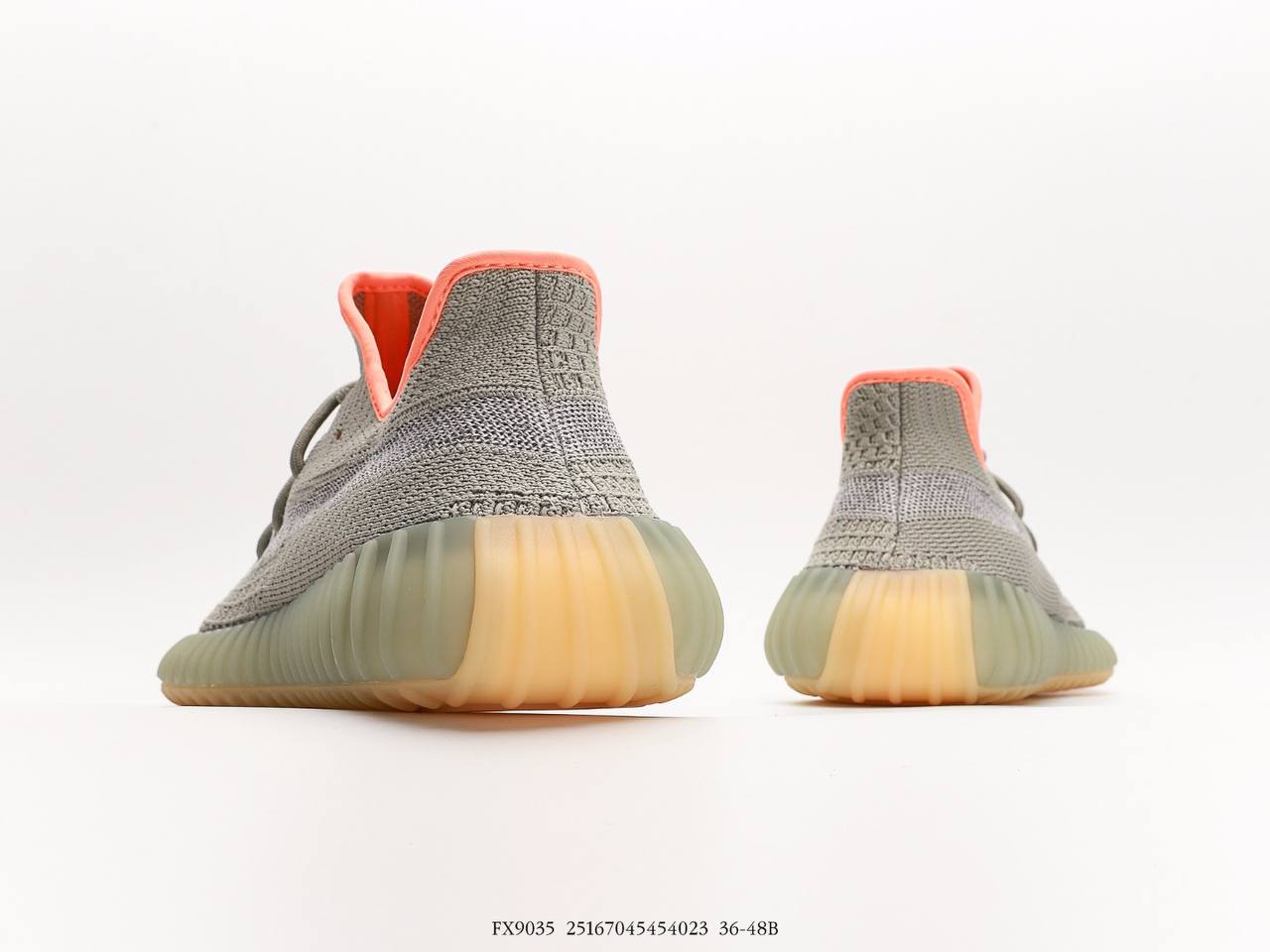 Adidas Adidas Yeezy 350V2 Desert Sage" gray orange