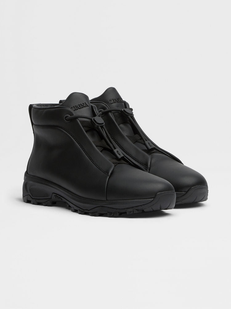 BLACK LEATHER TRIPLE STITCH™ VETTA SNEAKERS