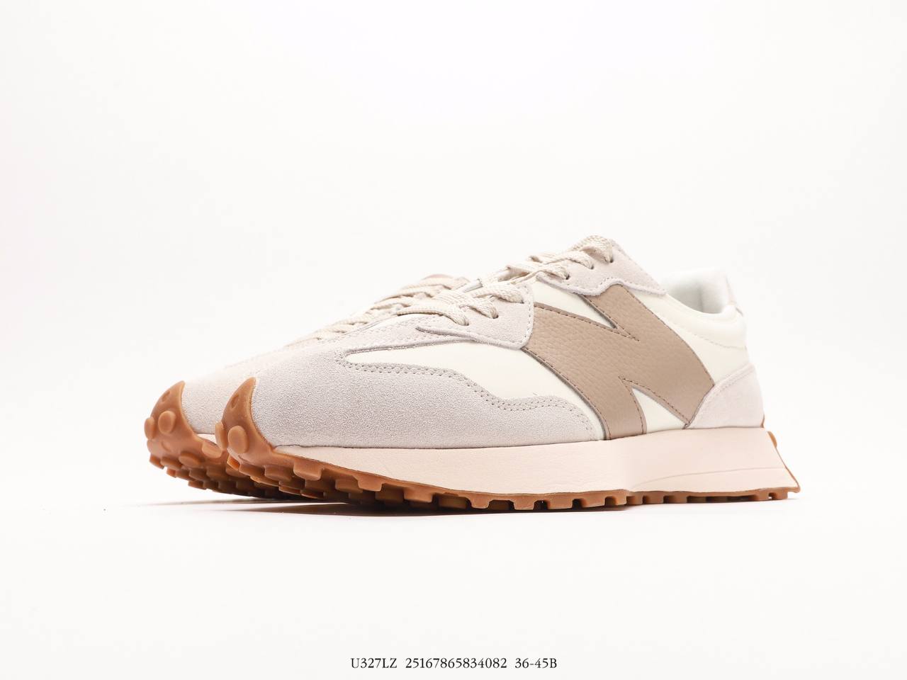 New Balance 327 Beige White Gum Pink