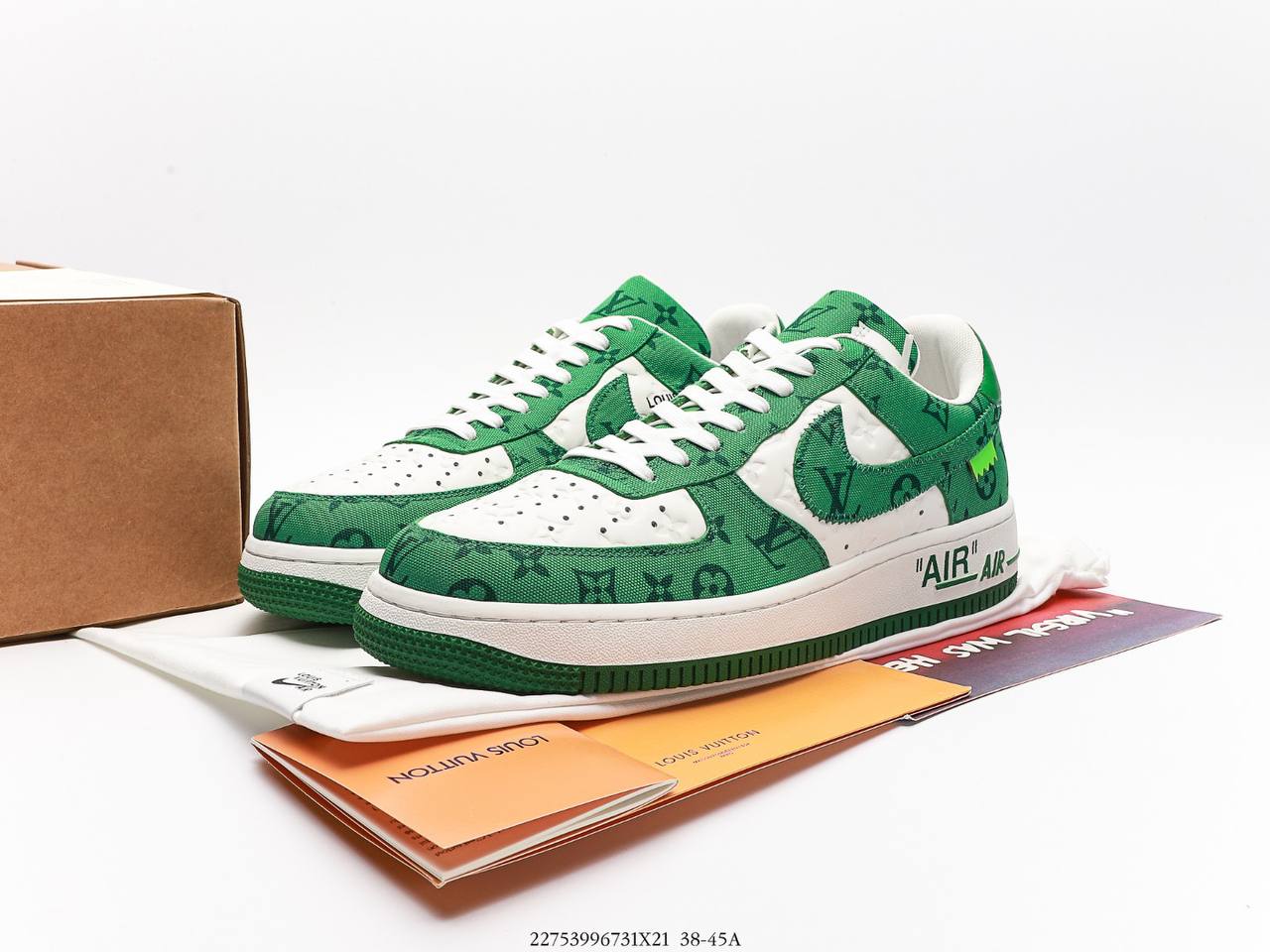 Louis Vuitton Nike Air Force 1 Low By Virgil Abloh White Green