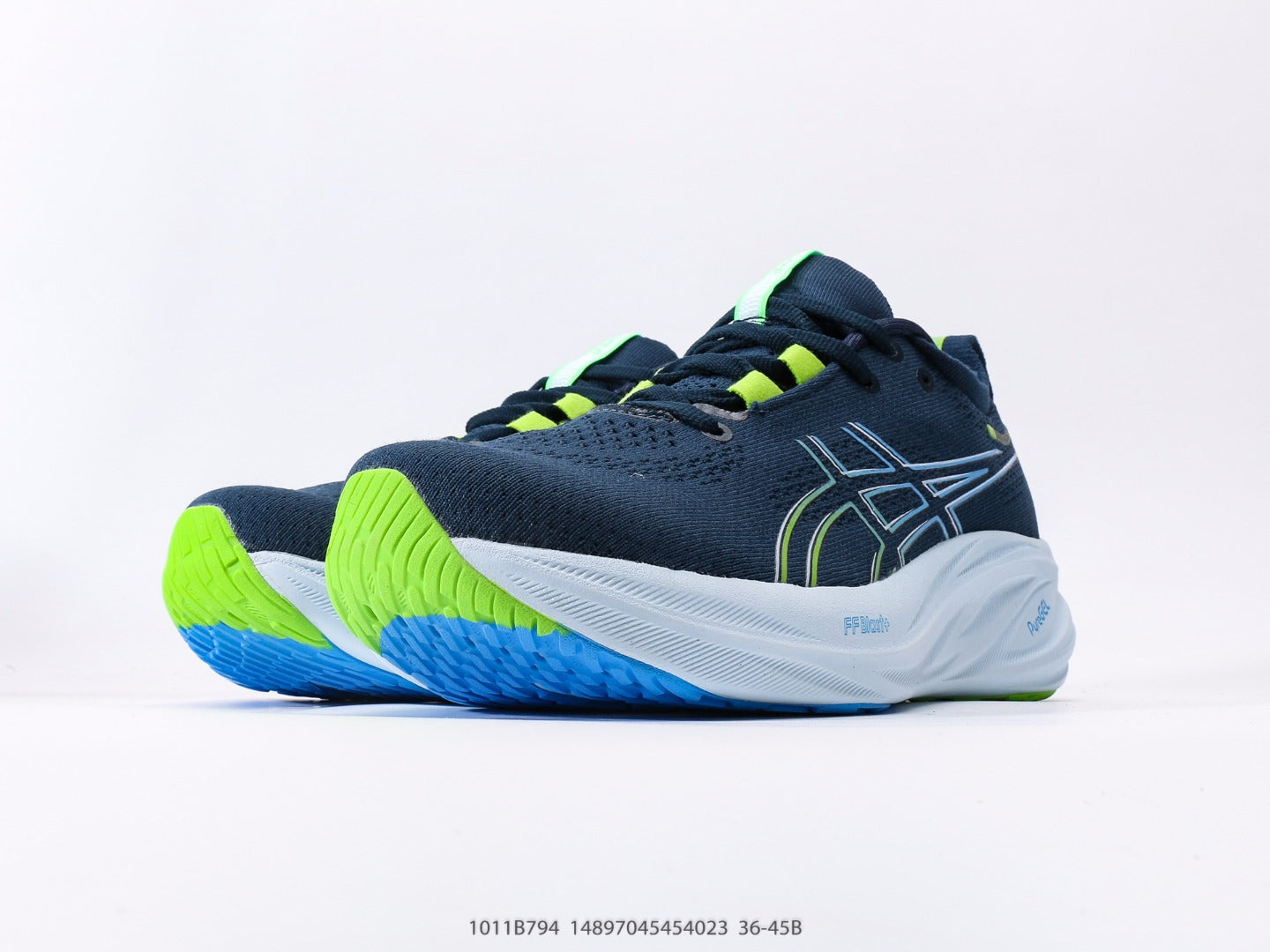 Asics Nimbus 26 blue electric lime