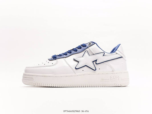 A Bathing Ape Bape Sta Patent Leather White Blue