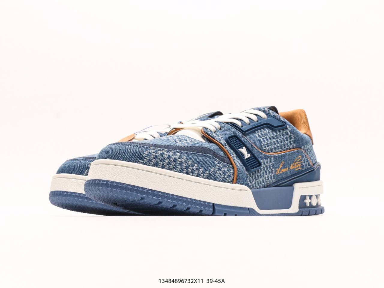 LV trainer  Blue Damier 3D Denim