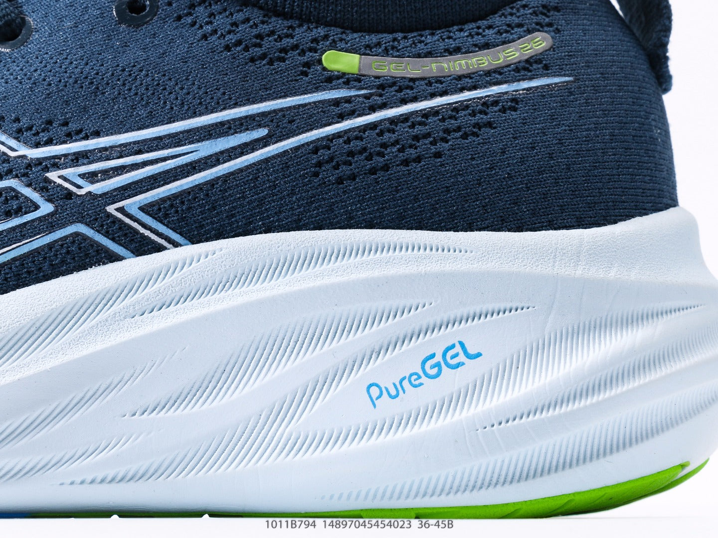 Asics Nimbus 26 blue electric lime