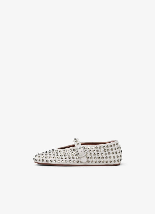 BALLET FLATS IN STRASS SUEDE GOATSKIN