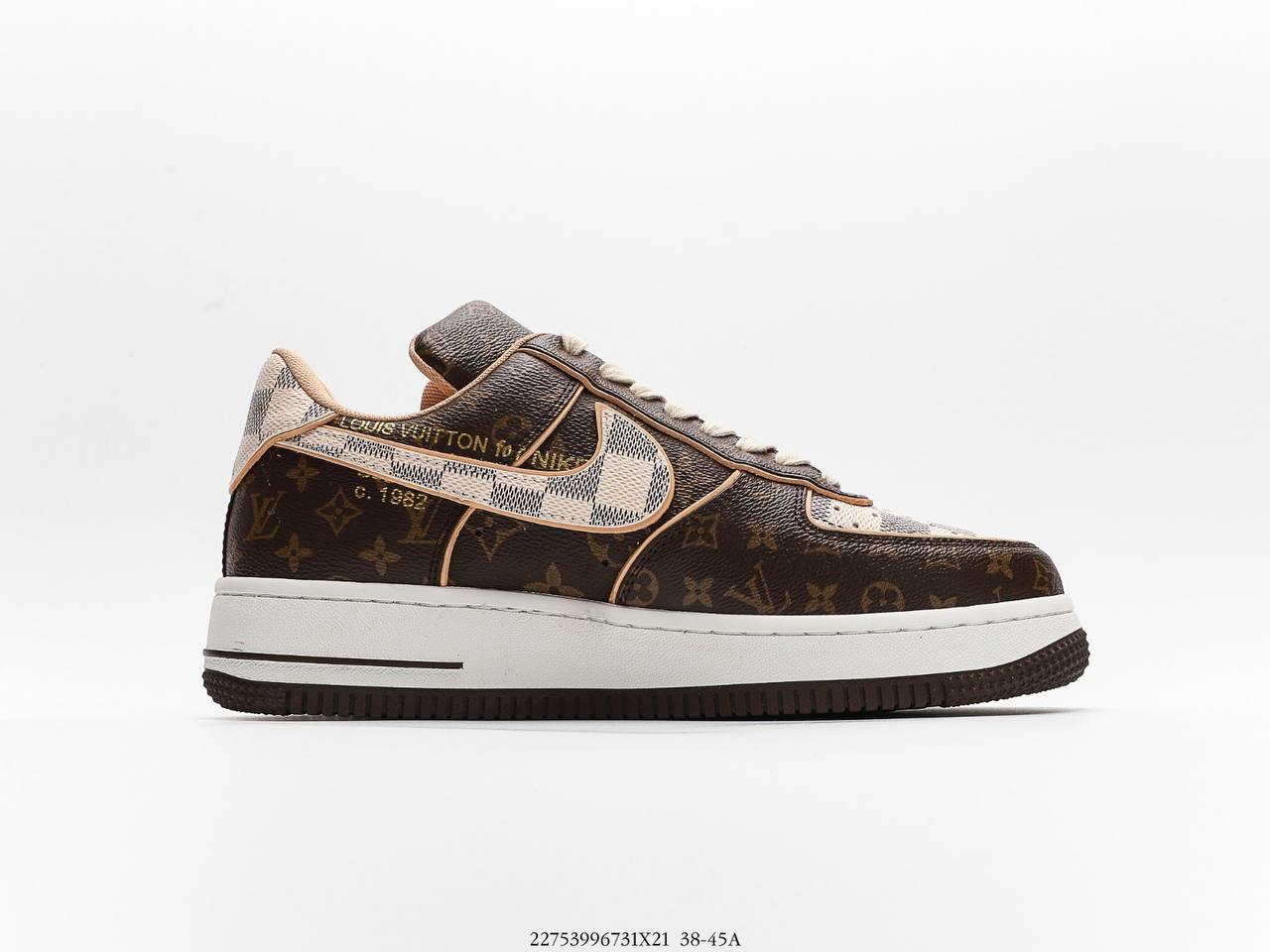 Louis Vuitton Nike Air Force 1 Low Monogram Brwon Damier Azur