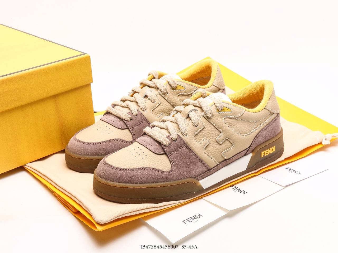 Fendi Match low Tops Beige Gum Yellow