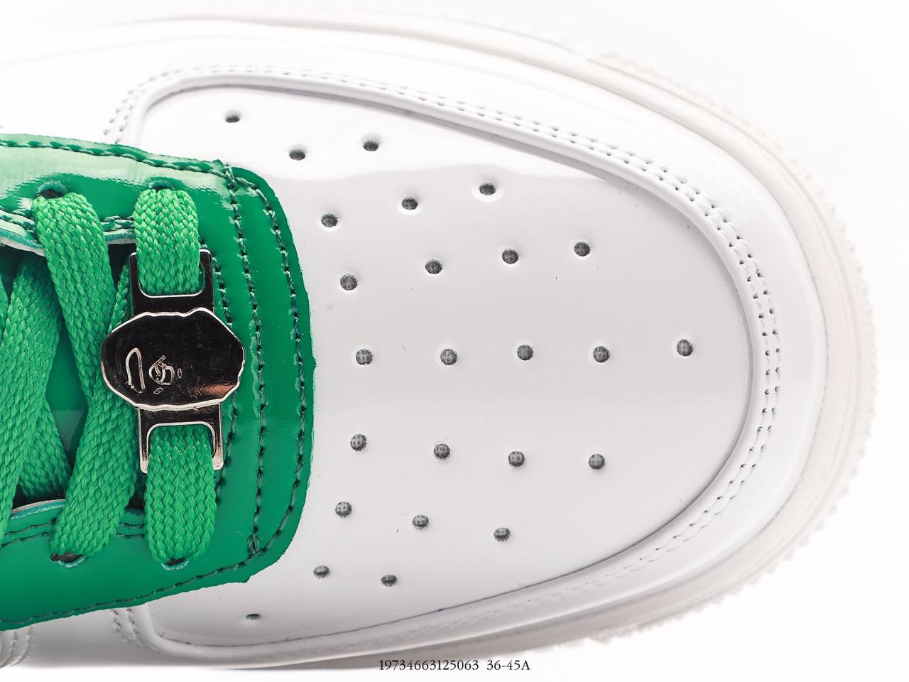 A Bathing Ape Bape Sta Low Patent Leather White Green