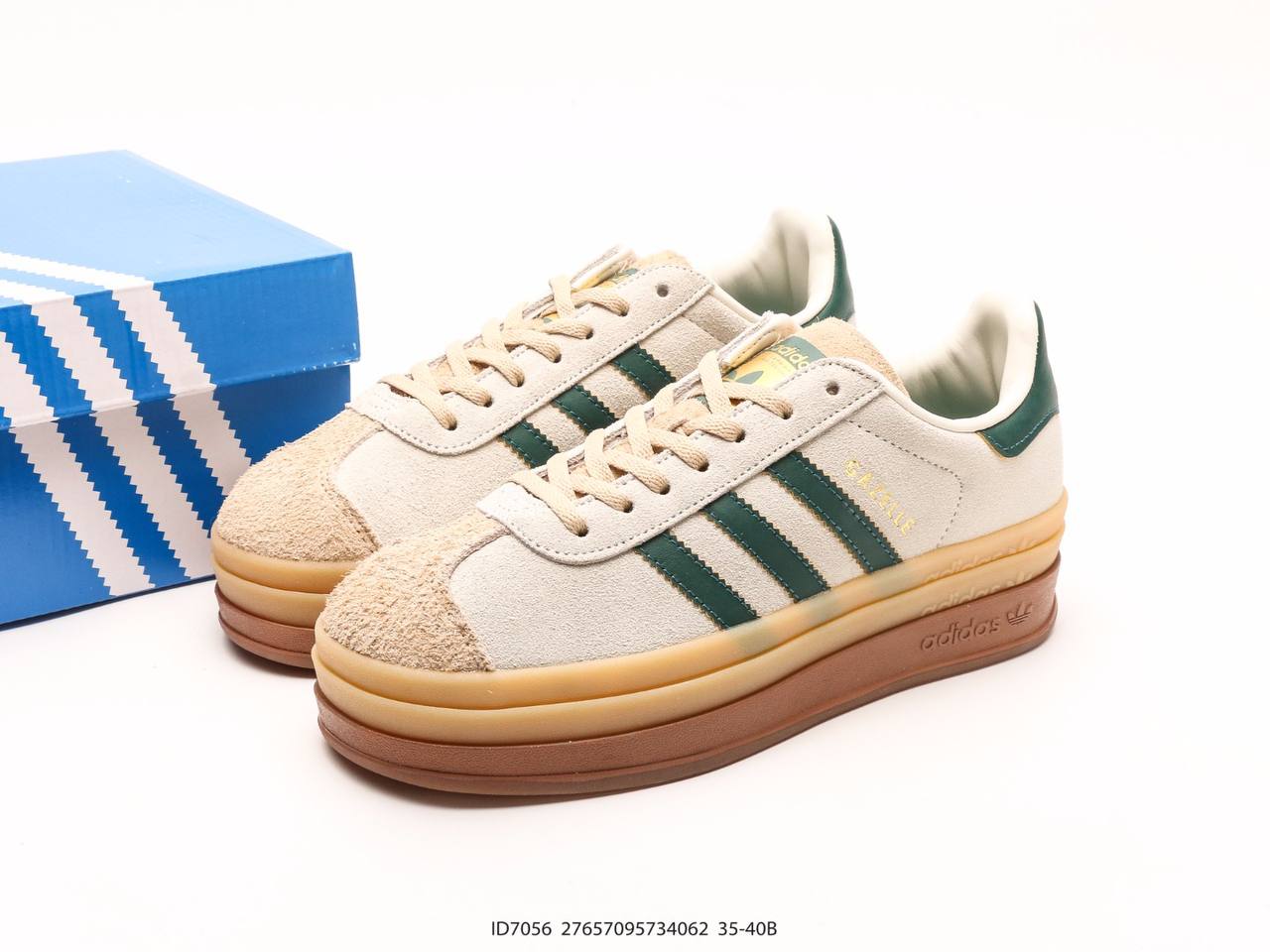 Adidas Gazelle Bold Magic Beige Collegiate Green