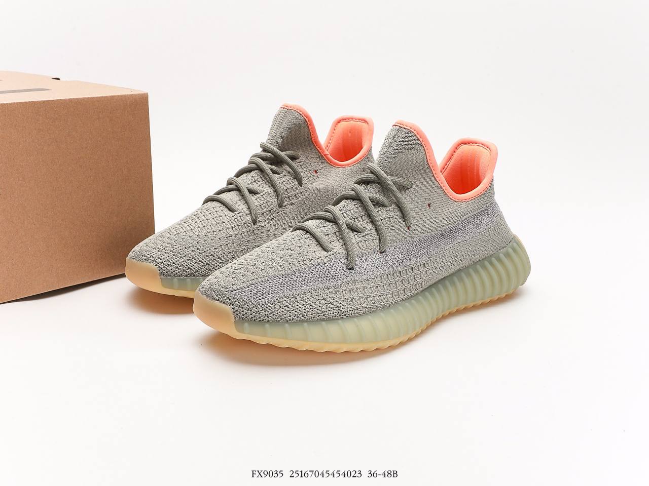 Adidas Adidas Yeezy 350V2 Desert Sage" gray orange