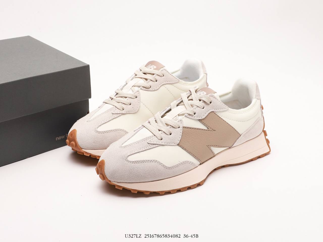 New Balance 327 Beige White Gum Pink