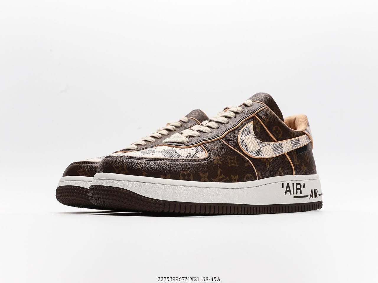 Louis Vuitton Nike Air Force 1 Low Monogram Brwon Damier Azur