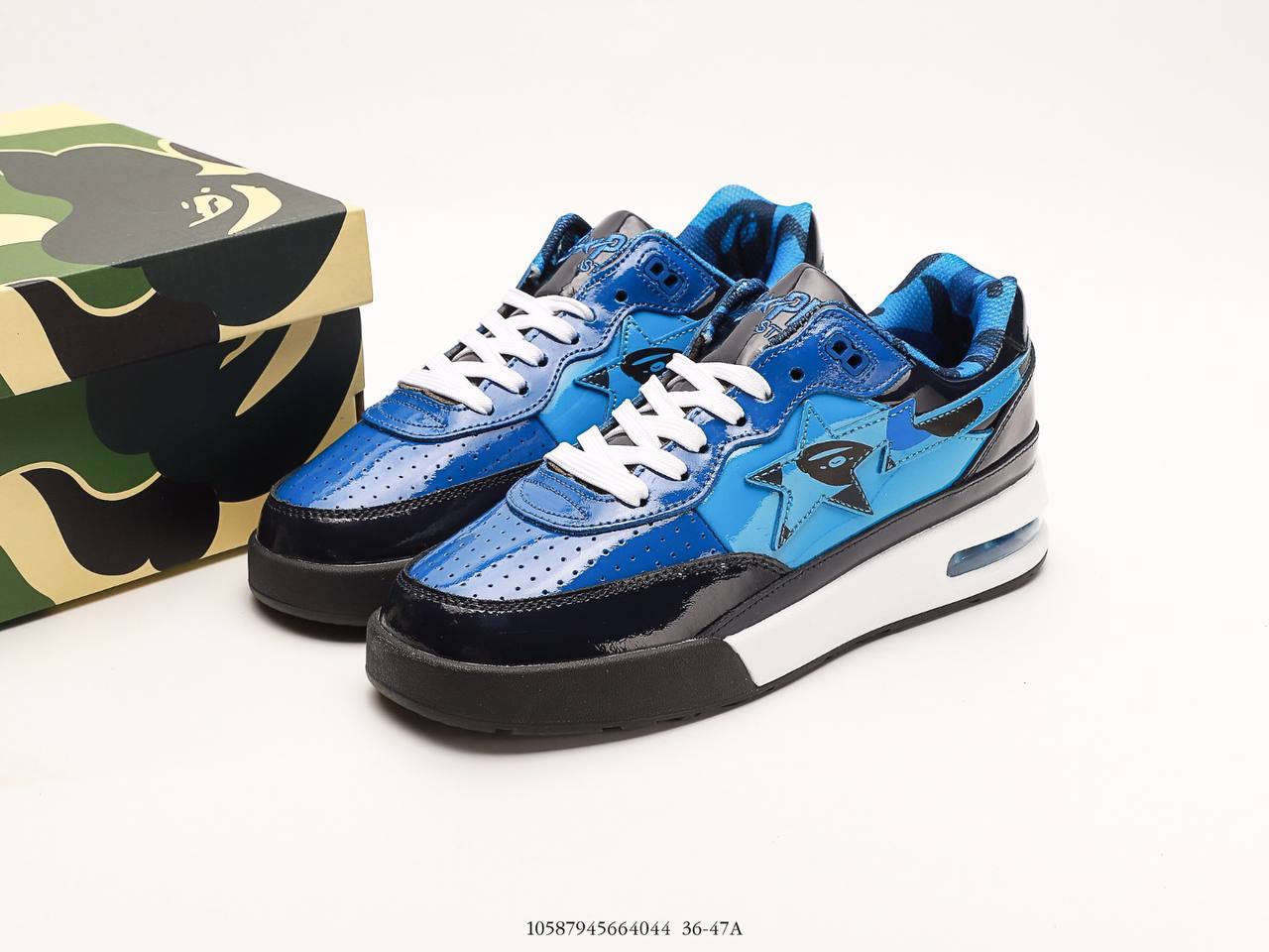 A Bathing Ape Bape Road Sta Patent Leather Blue (2022)