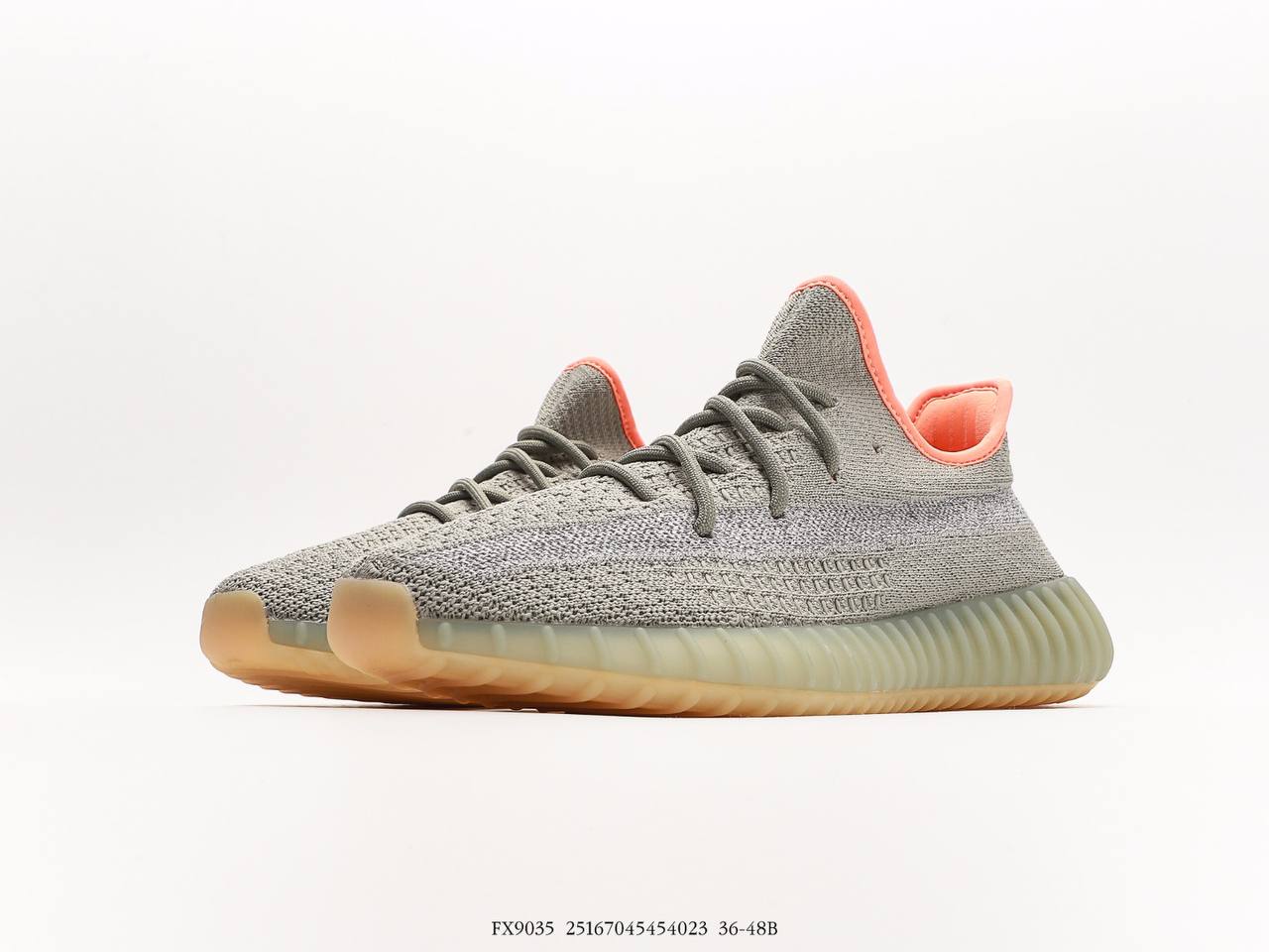 Adidas Adidas Yeezy 350V2 Desert Sage" gray orange