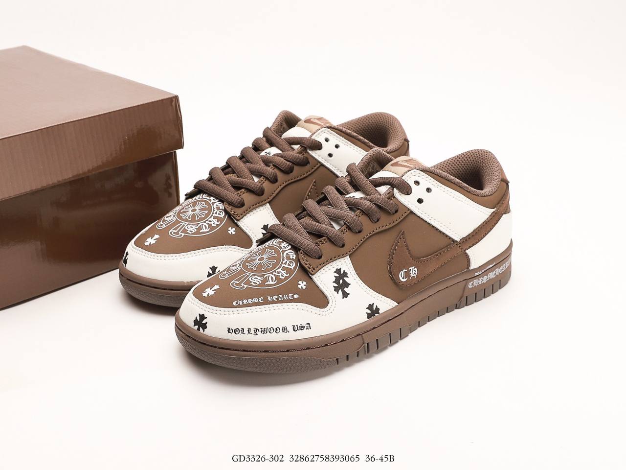 Nike Chrome Hearts x Nike Dunk Low White and Brown