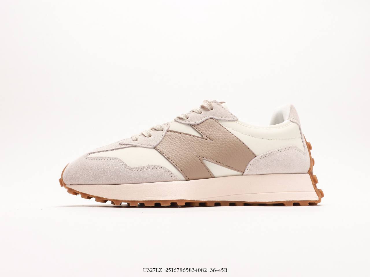 New Balance 327 Beige White Gum Pink