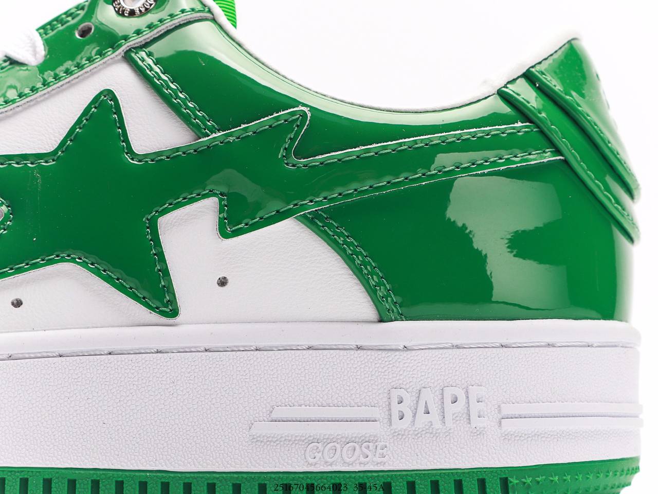 A Bathing Ape Bape Sta Low Patent Leather Green White