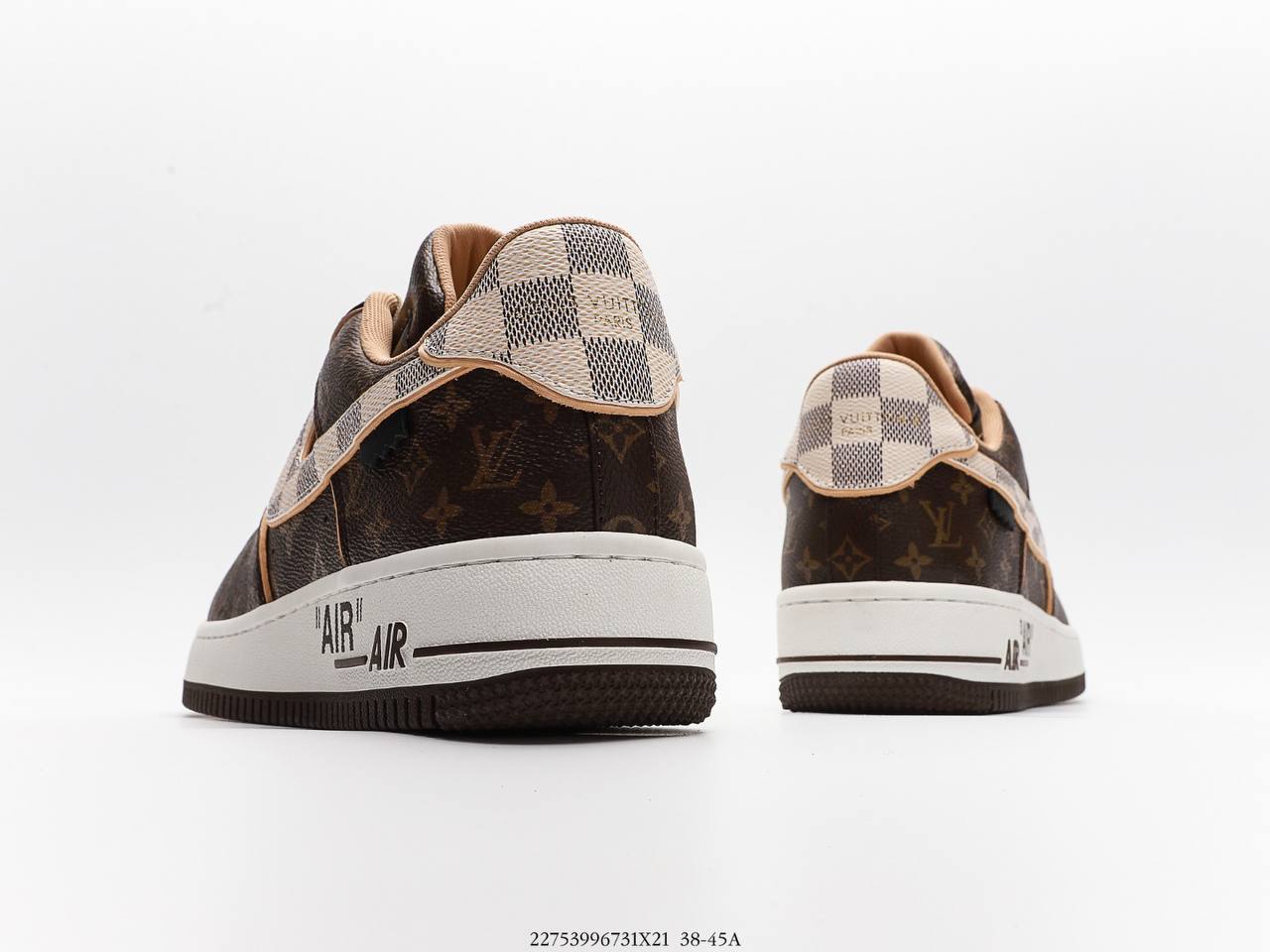 Louis Vuitton Nike Air Force 1 Low Monogram Brwon Damier Azur