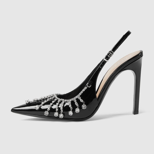 WOMEN'S PUMP WITH CRYSTAL CHAIN