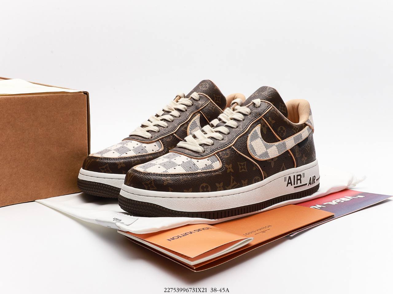 Louis Vuitton Nike Air Force 1 Low Monogram Brwon Damier Azur