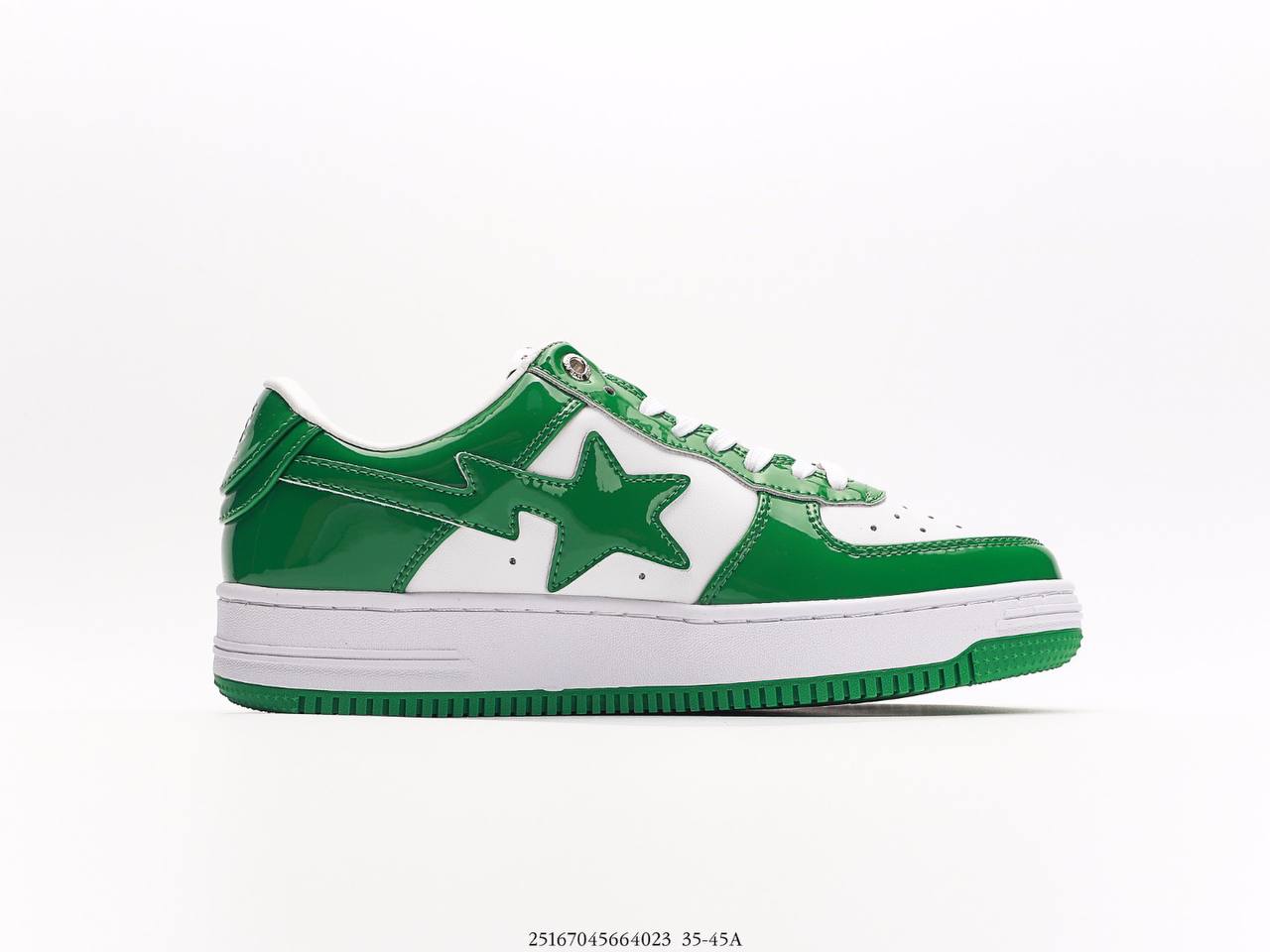 A Bathing Ape Bape Sta Low Patent Leather Green White