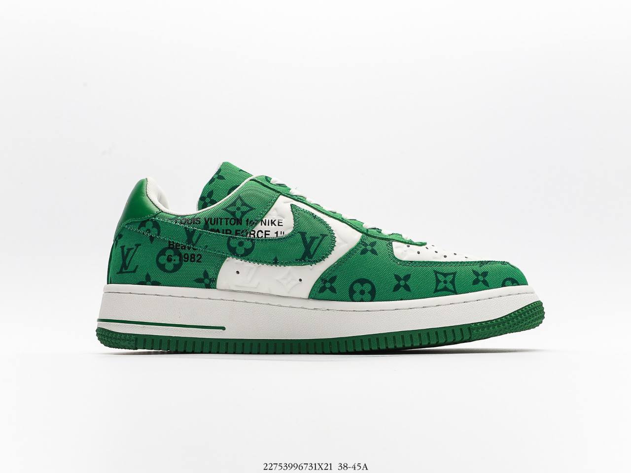 Louis Vuitton Nike Air Force 1 Low By Virgil Abloh White Green